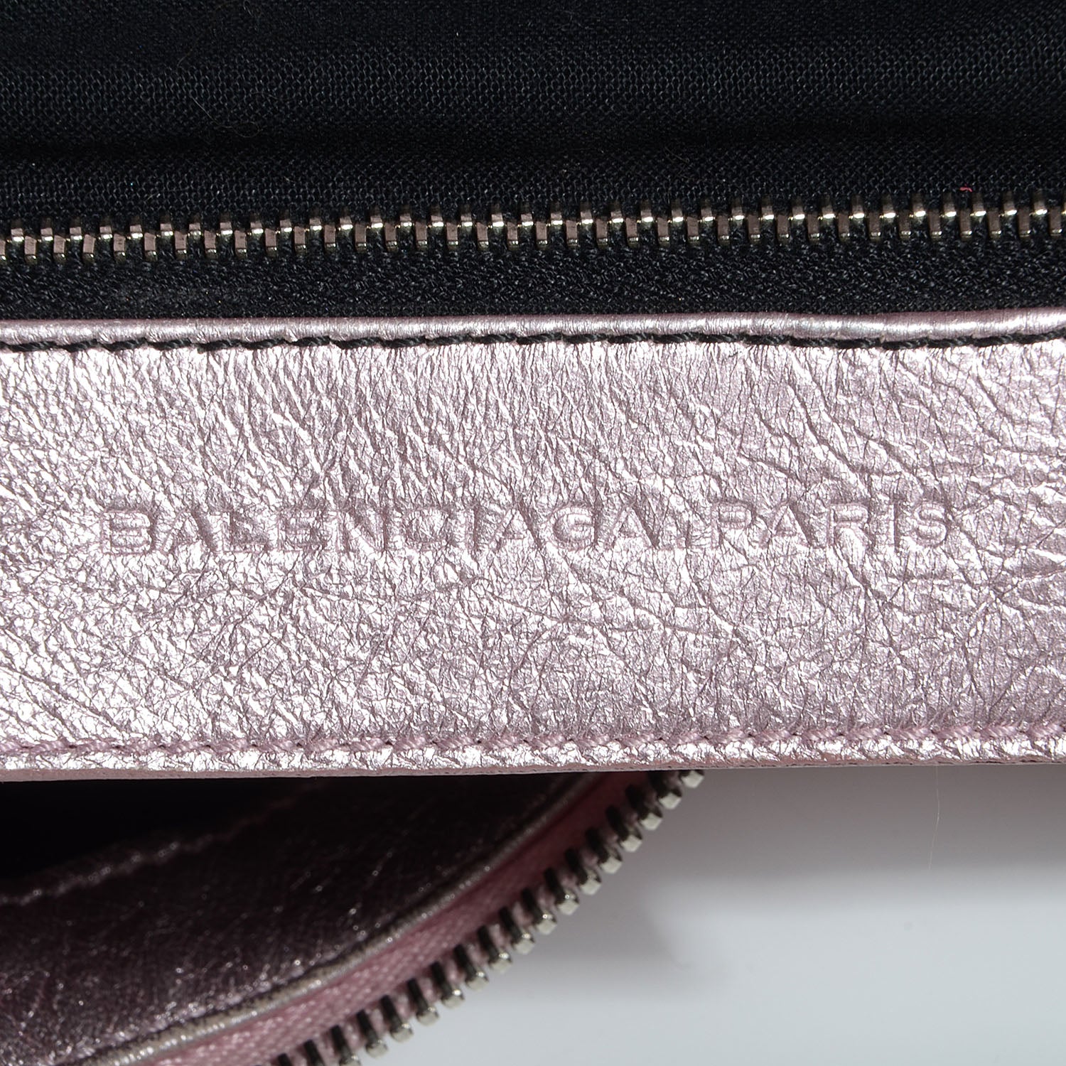 Balenciaga Metallic Agneau Classic Silver Hardware Work Sparkle Pale Rose 7 of 11