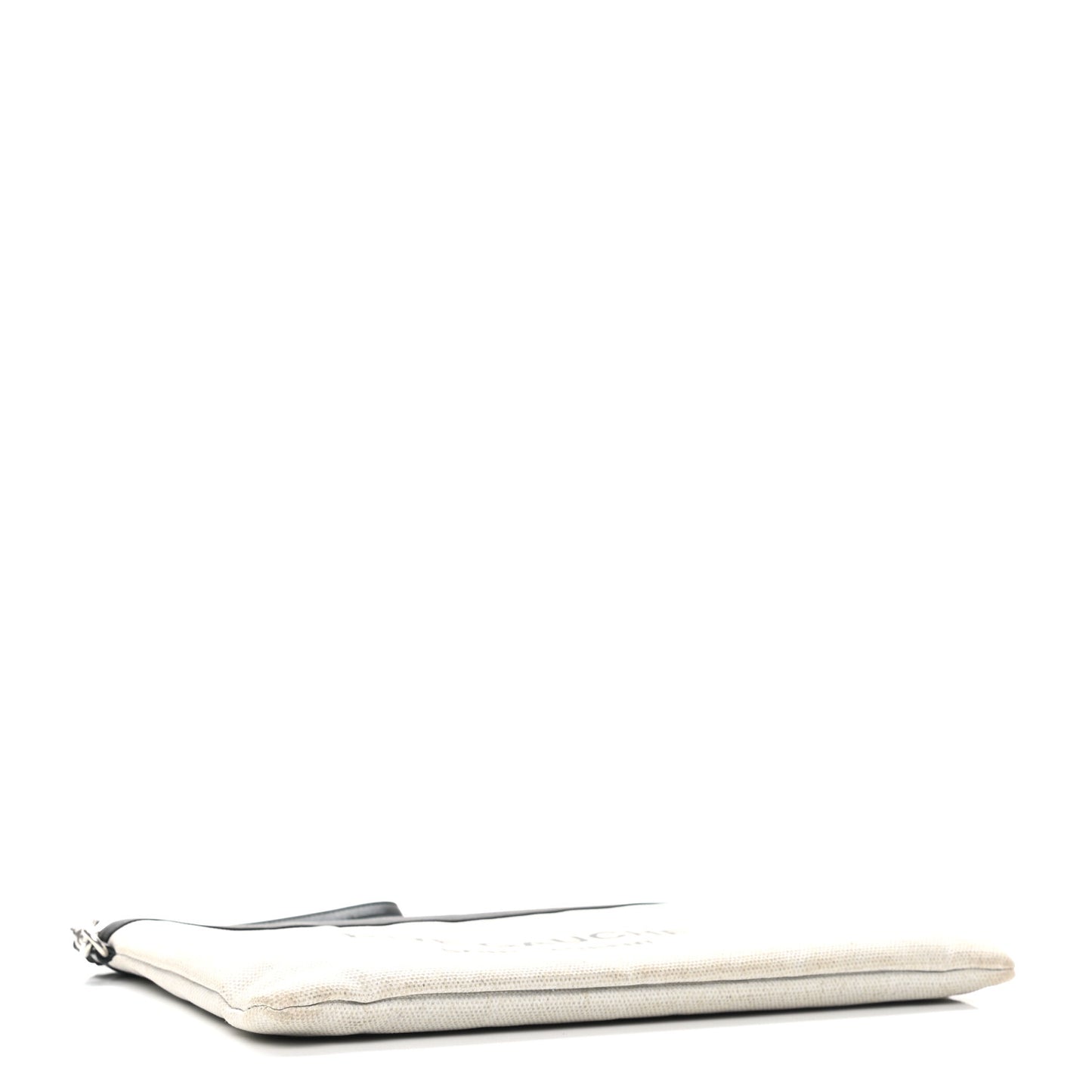 Linen Canvas Rive Gauche Zipped Pouch Optic White