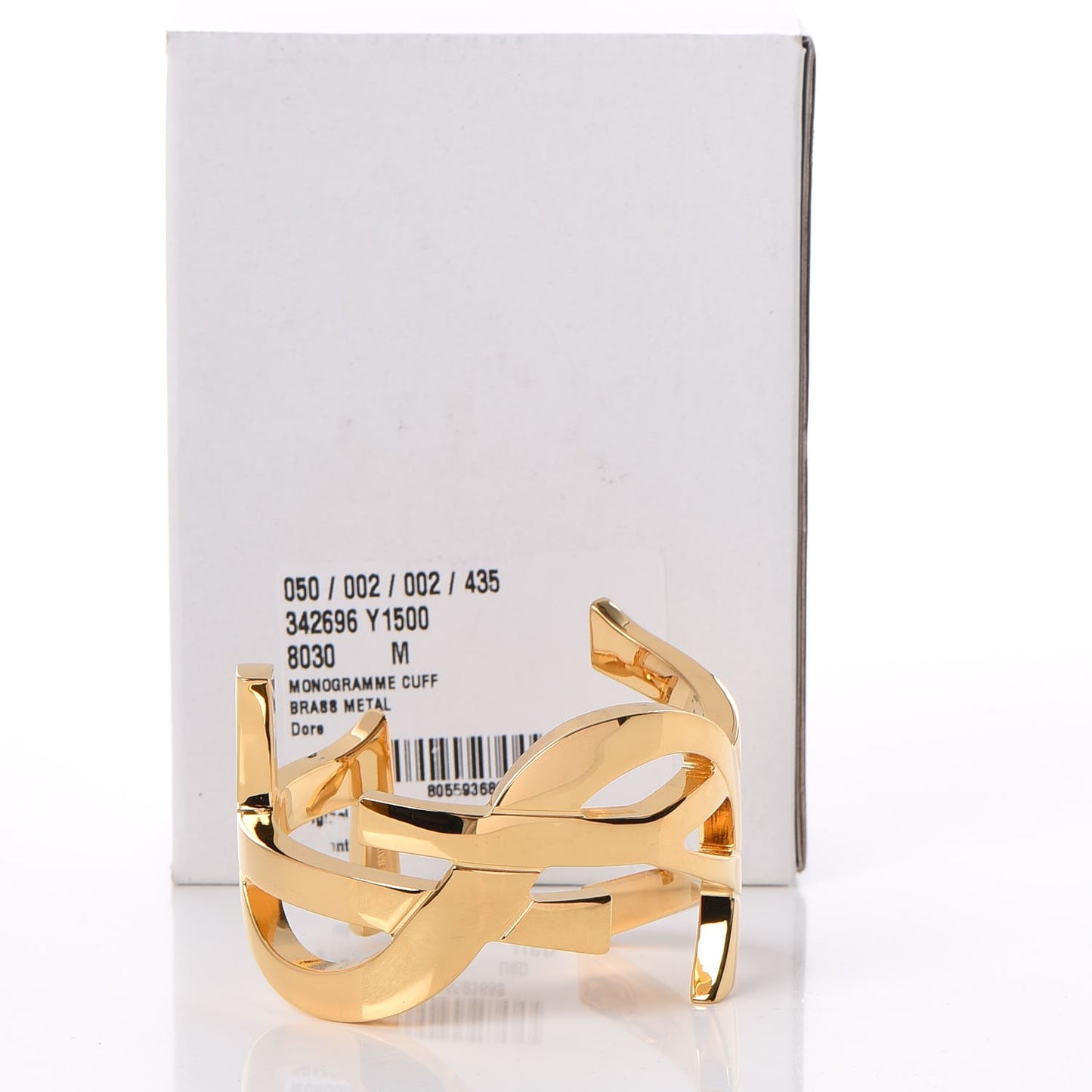 Brass Monogram Medium Cuff Bracelet Gold