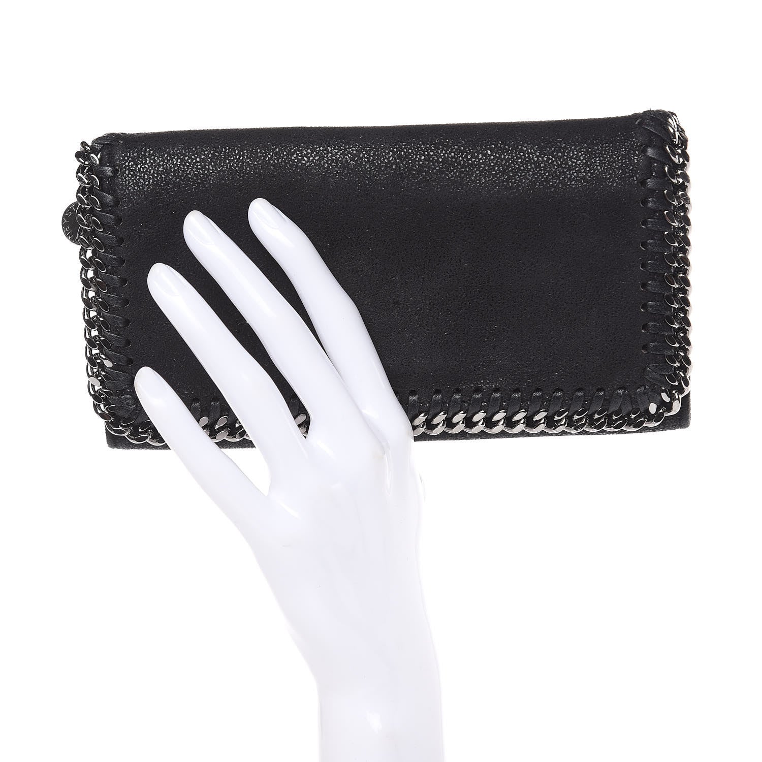 Stella McCartney Shaggy Deer Falabella Flap Wallet Black 2 of 8