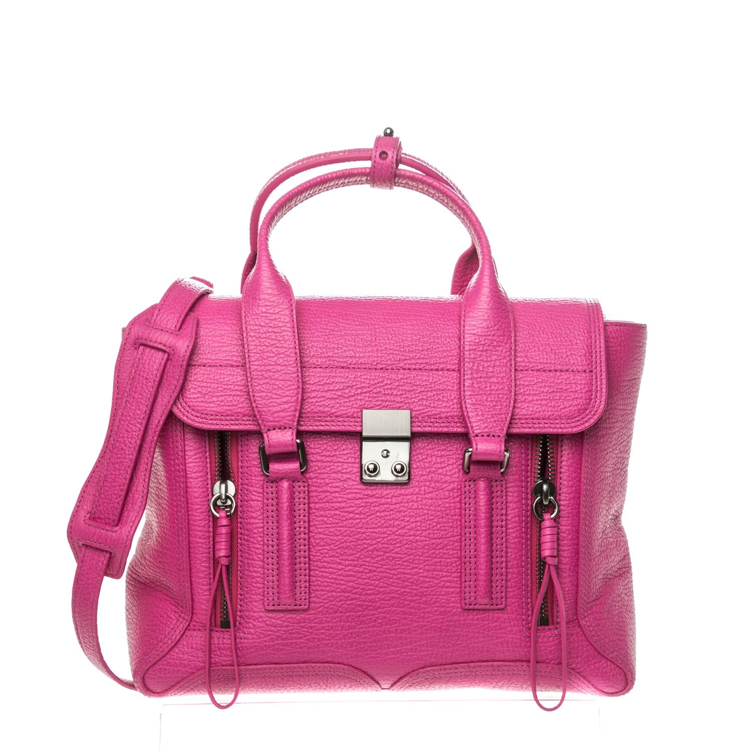 3.1 Phillip Lim 3.1 Leather Medium Pashli Satchel Bright Fuchsia 1 of 7