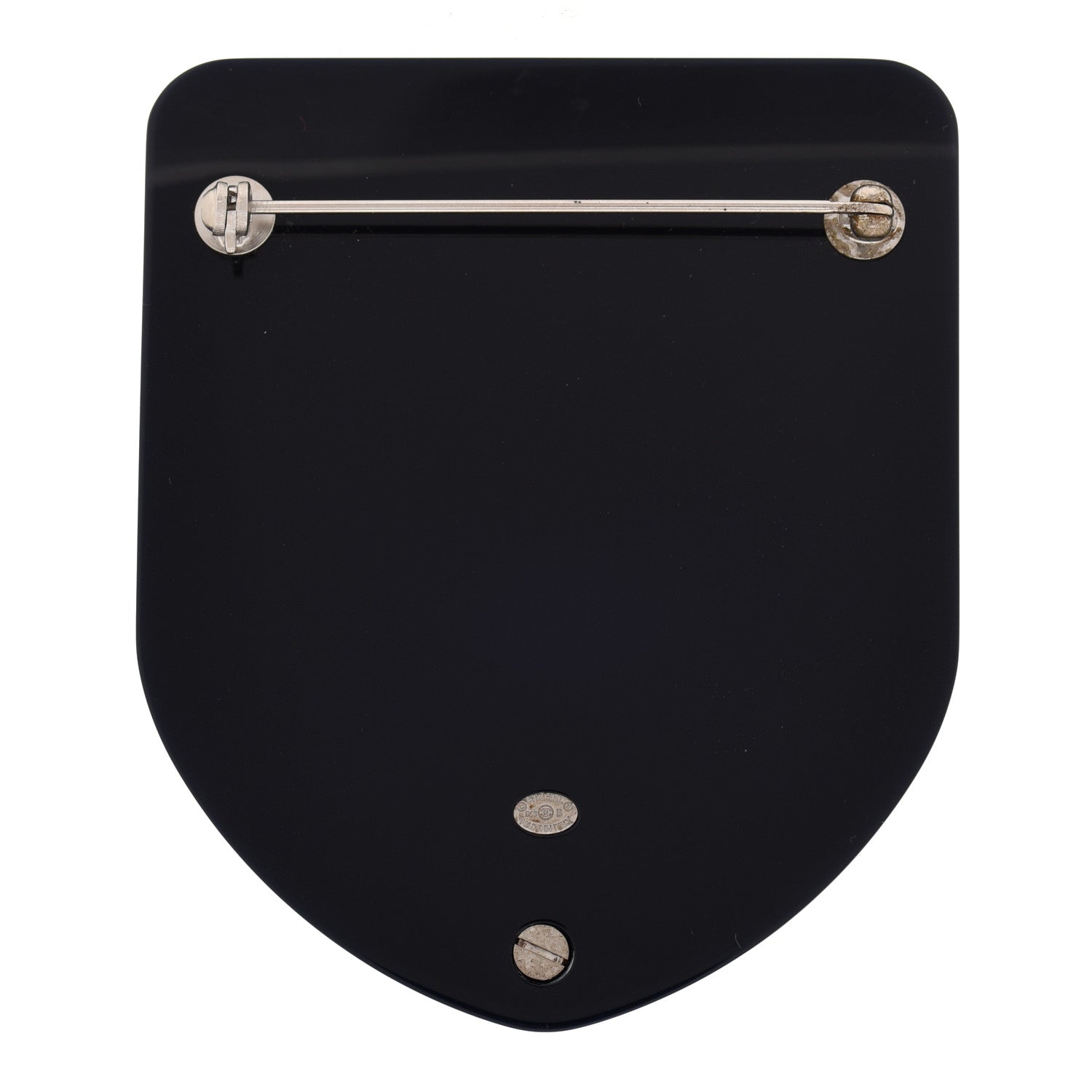 Chanel Resin Pearl CC Shield Brooch Black 3 of 4