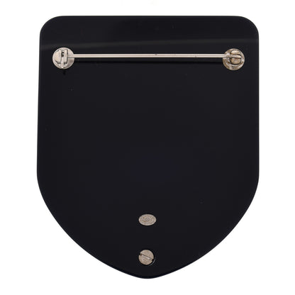 Chanel Resin Pearl CC Shield Brooch Black 3 of 4