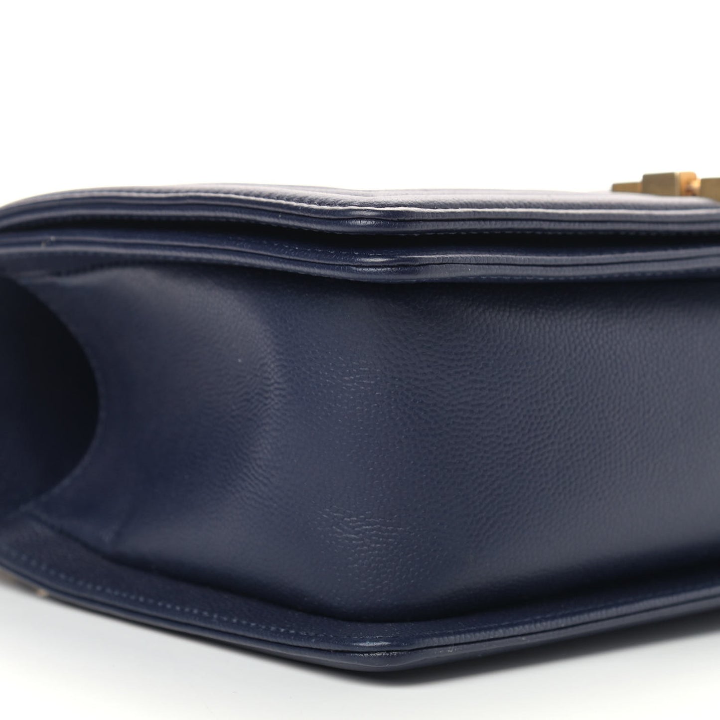 Caviar Quilted Medium Boy Flap Navy