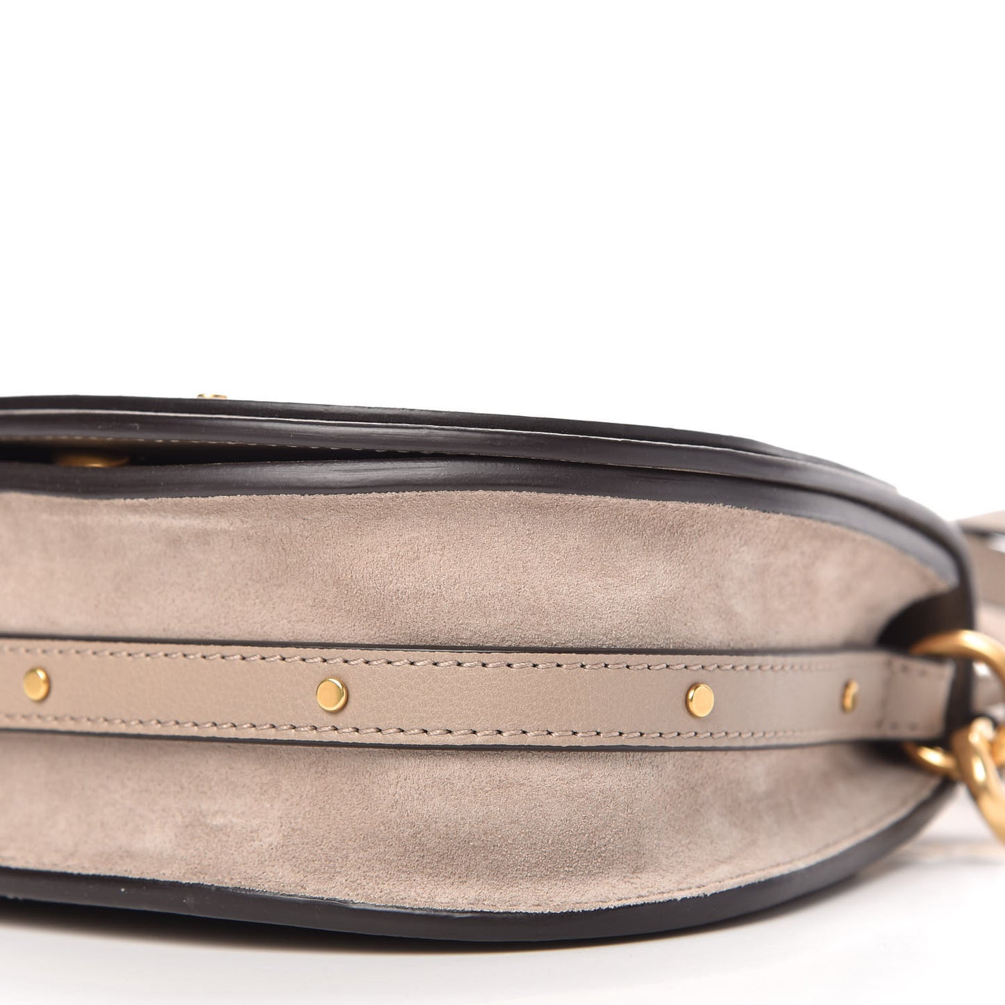 Calfskin Suede Small Nile Bracelet Bag Motty Grey