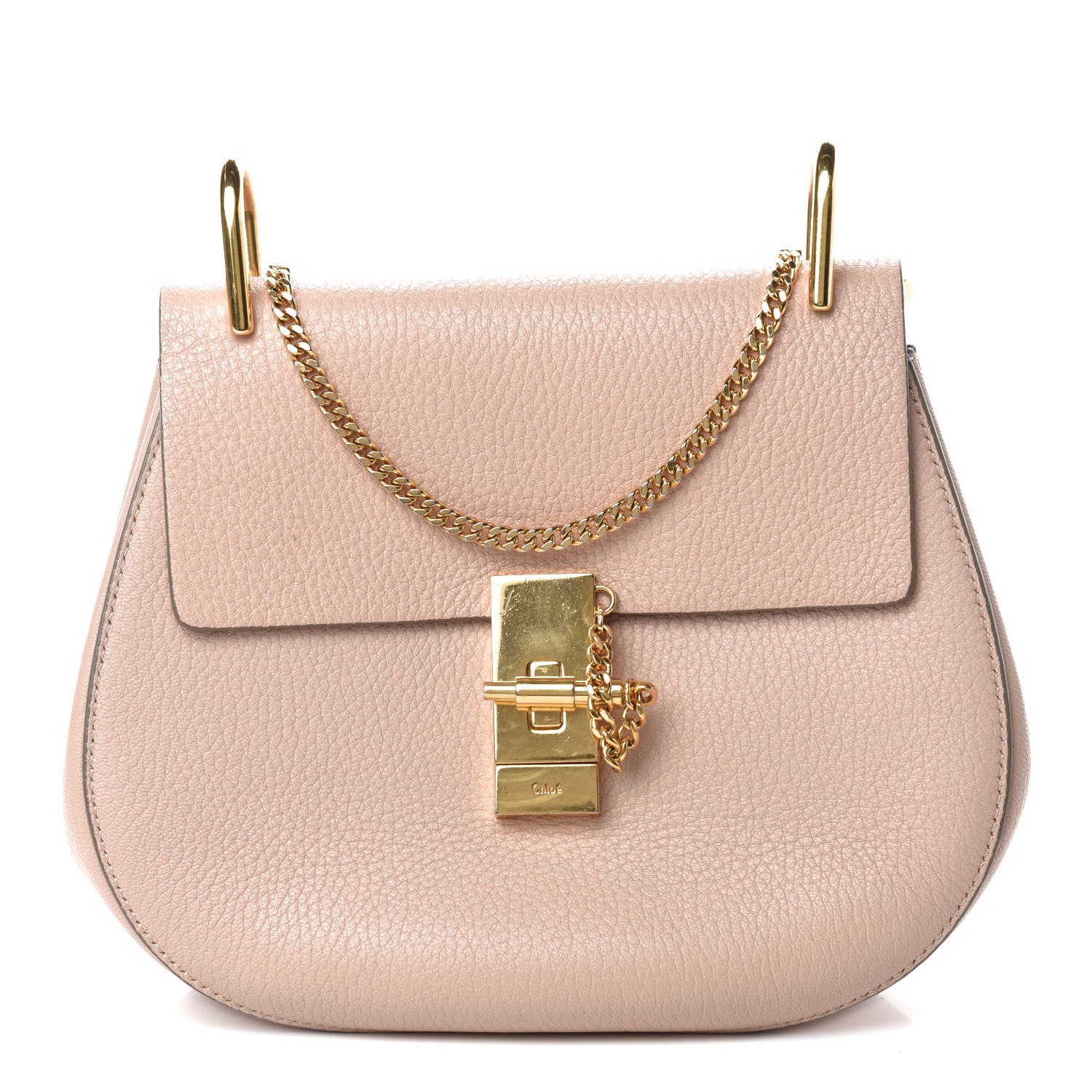 Chloe Grained Lambskin Drew Shoulder Bag Cement Pink 1 of 12