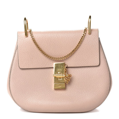 Chloe Grained Lambskin Drew Shoulder Bag Cement Pink 1 of 12