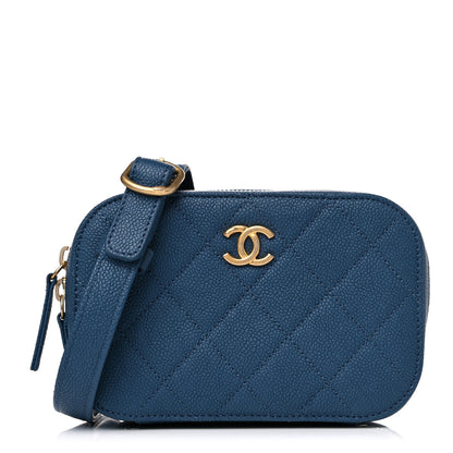 Chanel Caviar Quilted Waist Bag Blue 1 of 12