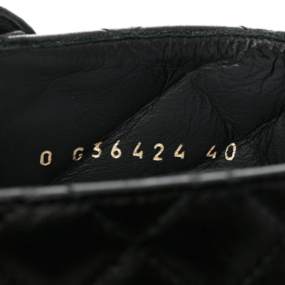 Chanel Shiny Lambskin Quilted Lace Up Combat Boots 40 Black 7 of 9
