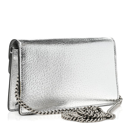 Gucci Metallic Calfskin Super Mini Dionysus Shoulder Bag Silver 3 of 8
