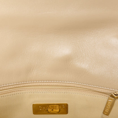 Chanel Lambskin Quilted Medium Chanel 19 Flap Light Beige 11 of 11