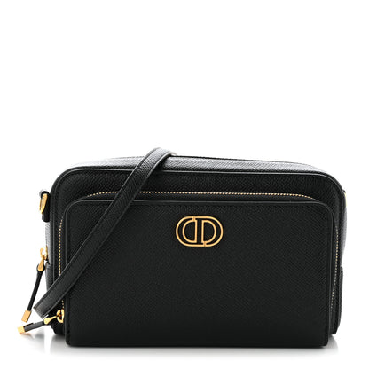 Christian Dior Grained Calfskin Caro Double Pouch Black 1 of 10