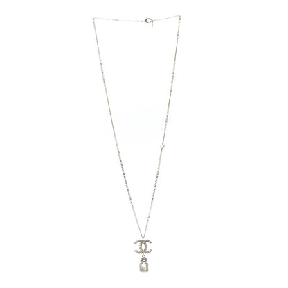 Chanel Crystal Pearl CC Necklace Pearly White Gold 3 of 6