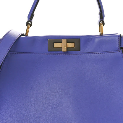 Fendi Vitello Seta Medium Peekaboo Iconic Satchel Viola Cassis 8 of 11