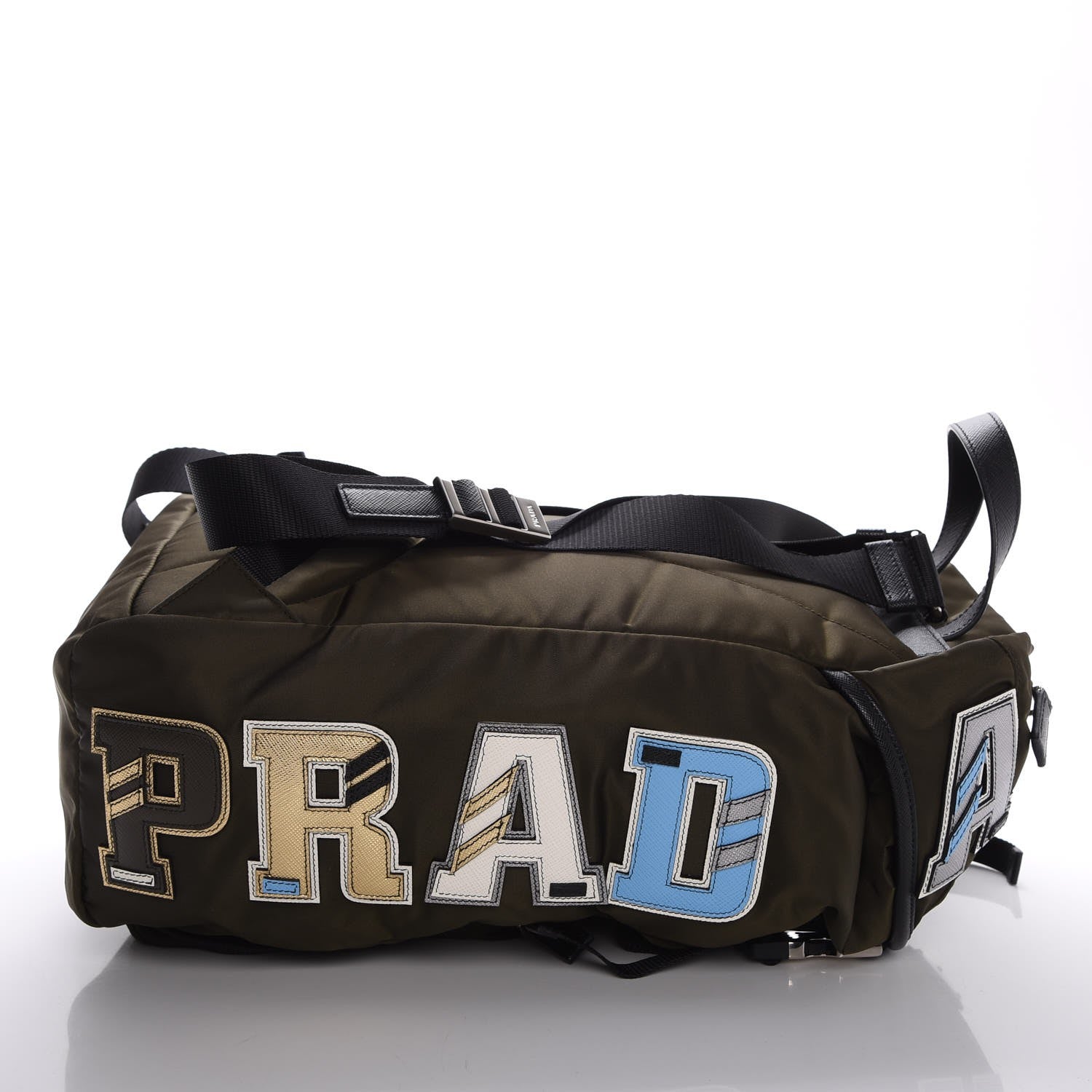 Prada Tessuto Nylon Letteri Double Buckle Backpack Mimetico 9 of 10