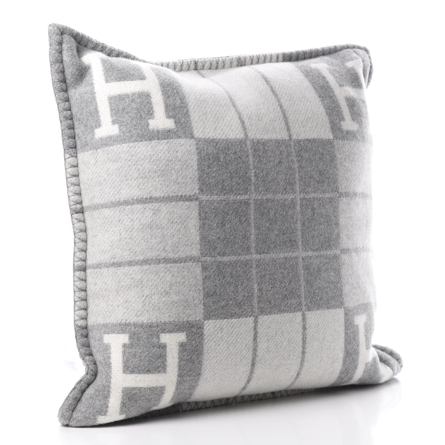 Wool Cashmere Avalon III Pillow PM Ecru Gris Clair