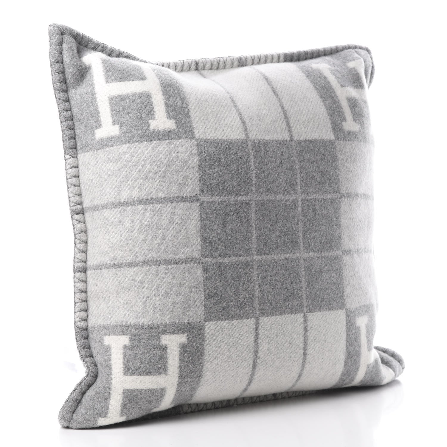Hermes Wool Cashmere Avalon III Pillow PM Ecru Gris Clair 2 of 4