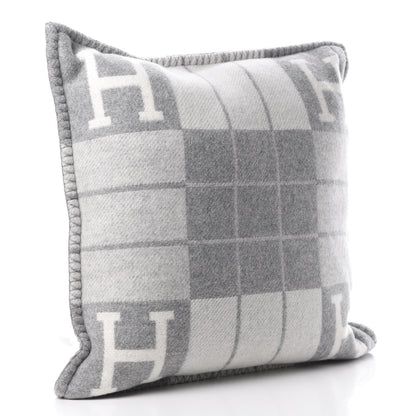 Hermes Wool Cashmere Avalon III Pillow PM Ecru Gris Clair 2 of 4