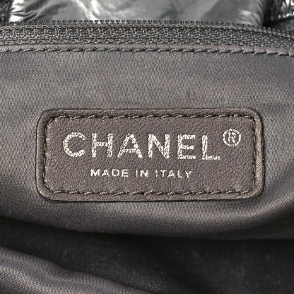 Chanel Vinyl Graphic Edge Accordion Flap Bag Silver 5 of 9