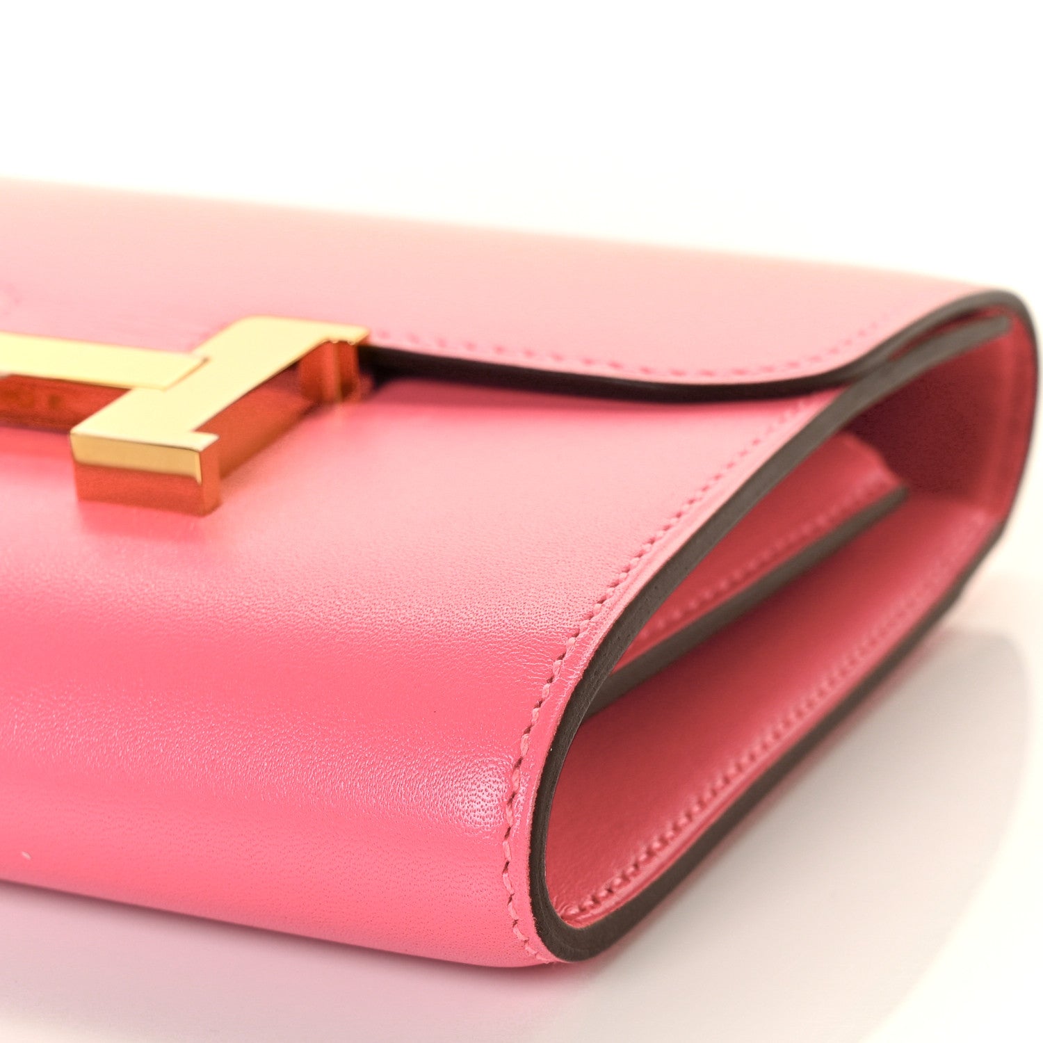 Hermes Tadelakt Constance Short Wallet Rose Lipstick 7 of 9