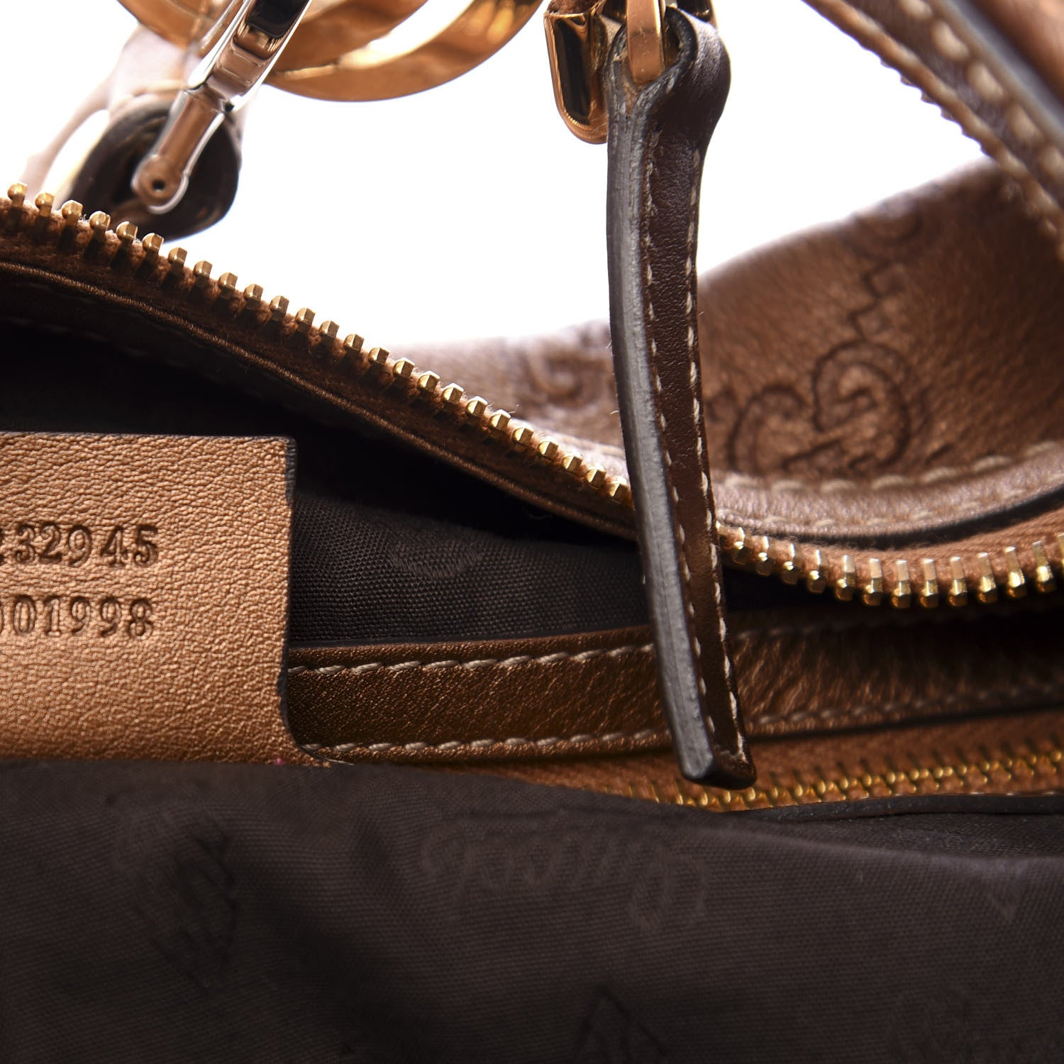 Gucci Metallic Guccissima Large GG Twins Hobo Bronze 7 of 10