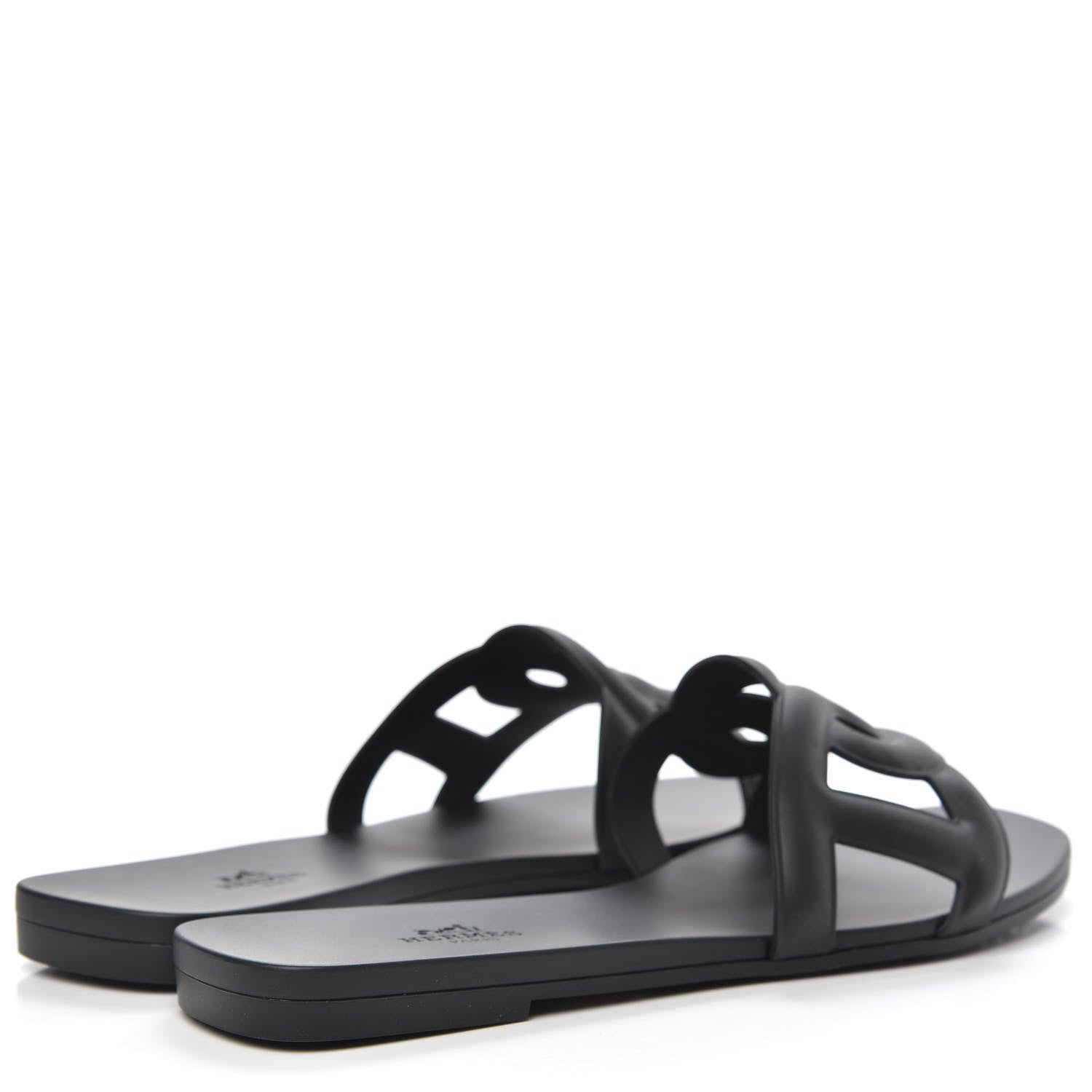 Hermes Rubber Aloha Sandals 39 Black 4 of 8