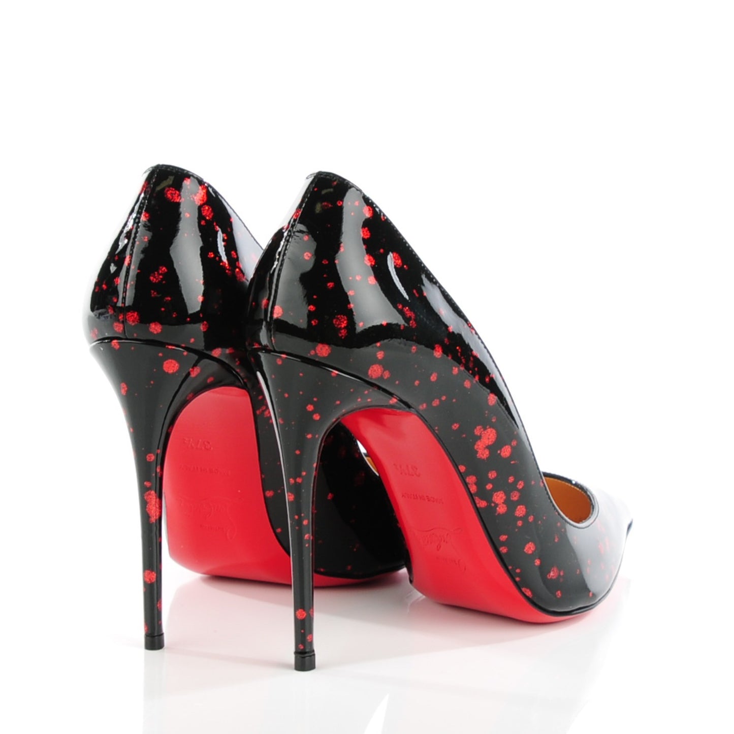 Patent Pollock Pigalle Follies 100 Pumps 37.5 Black Red
