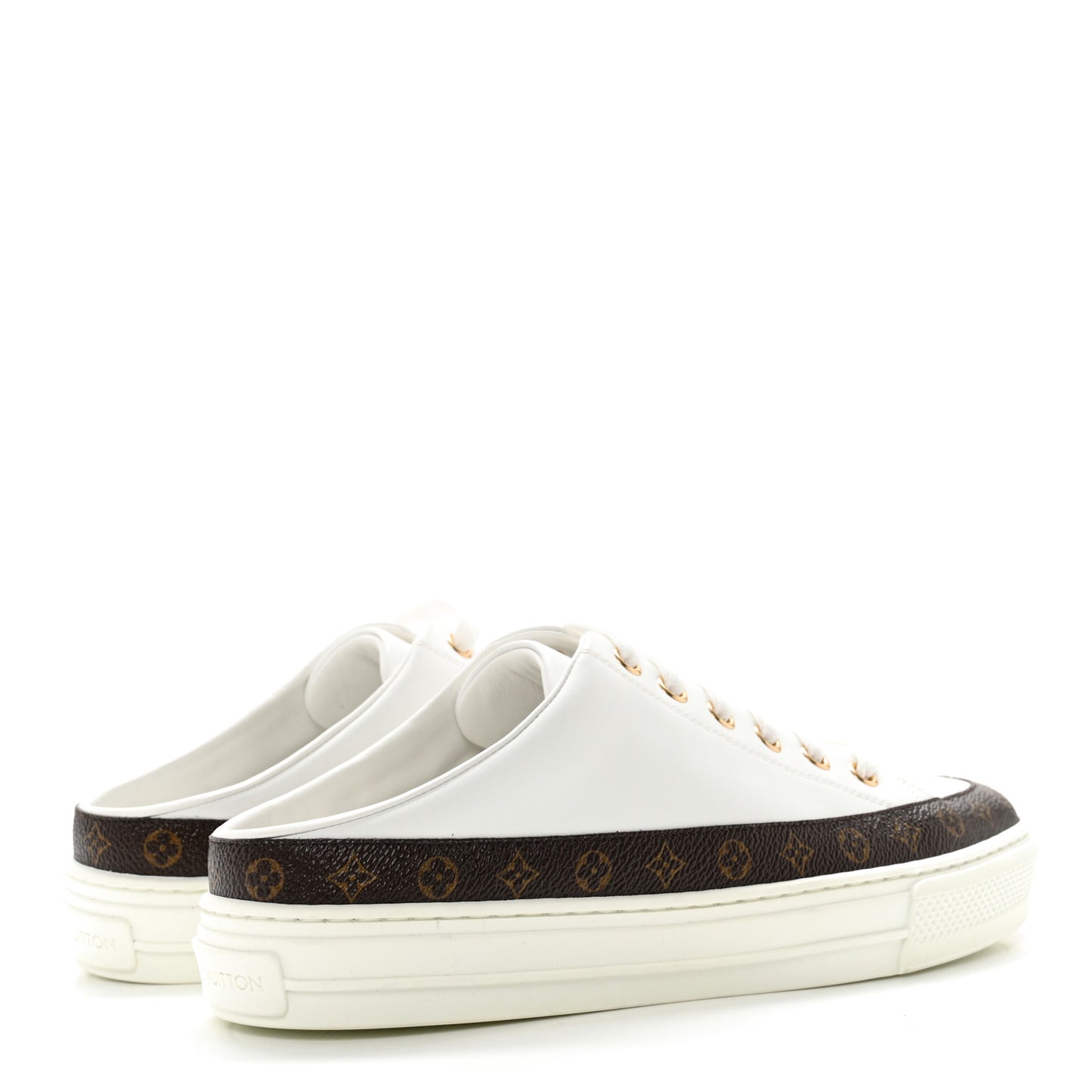 Monogram Womens Stellar Open Back Sneakers 36 White