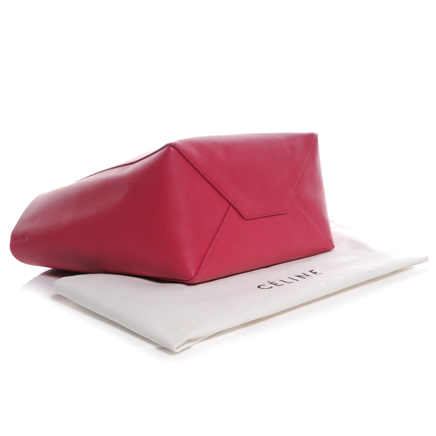 Grained Calfskin Small Horizontal Cabas Phantom Fuchsia