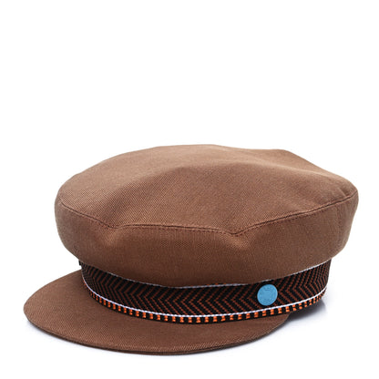 Hermes Cotton Hemp Cavale Cap 56 Gold Marron Jaune 1 of 8