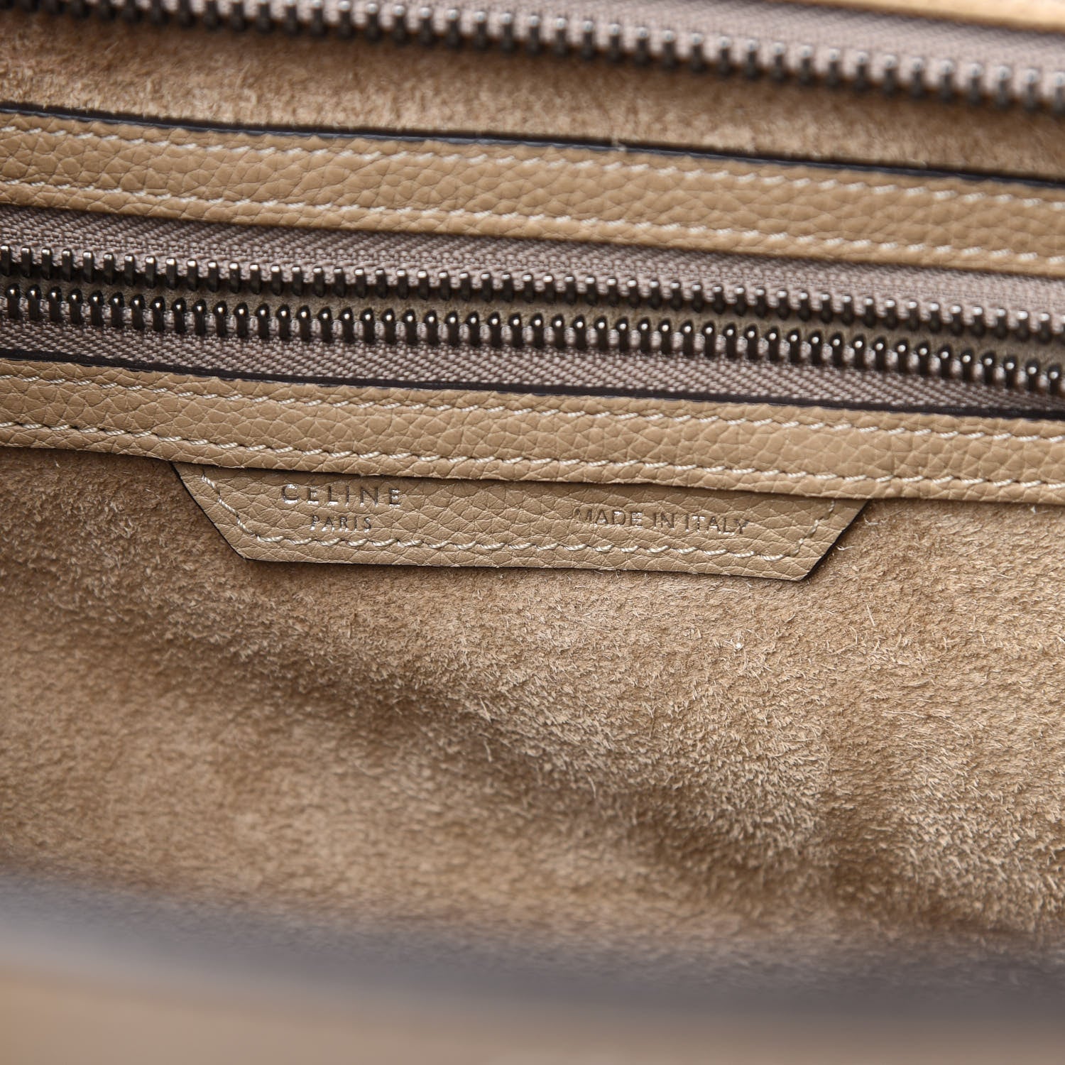 Celine Drummed Calfskin Mini Luggage Dune 6 of 14