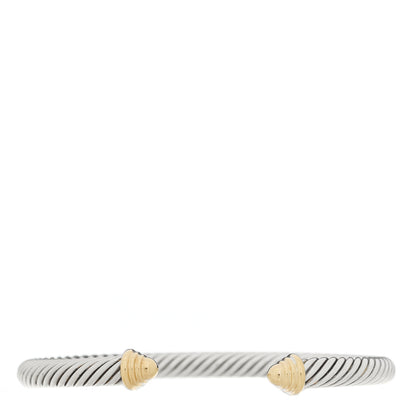 David Yurman Sterling Silver 14K Yellow Gold 5mm Cable Classics Bracelet 1 of 3