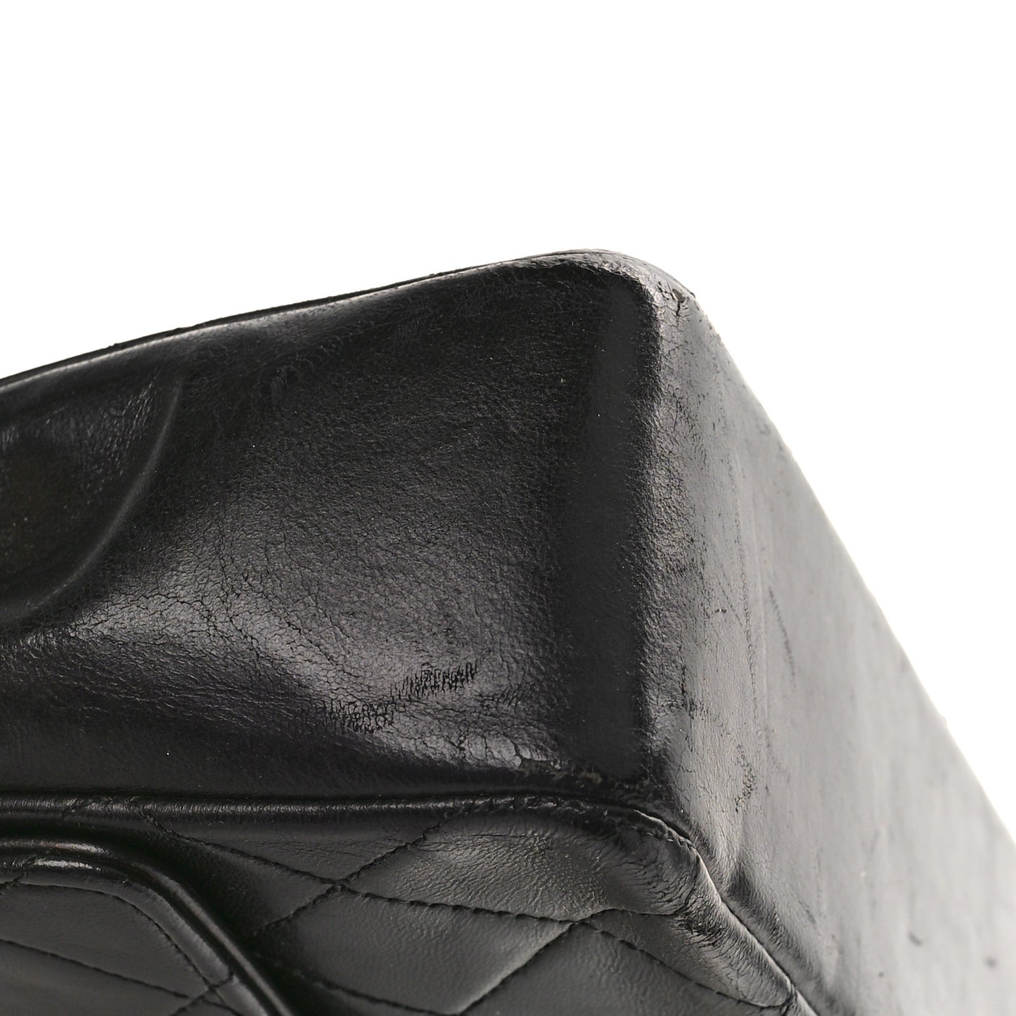 Lambskin Quilted Medium Double Flap Black