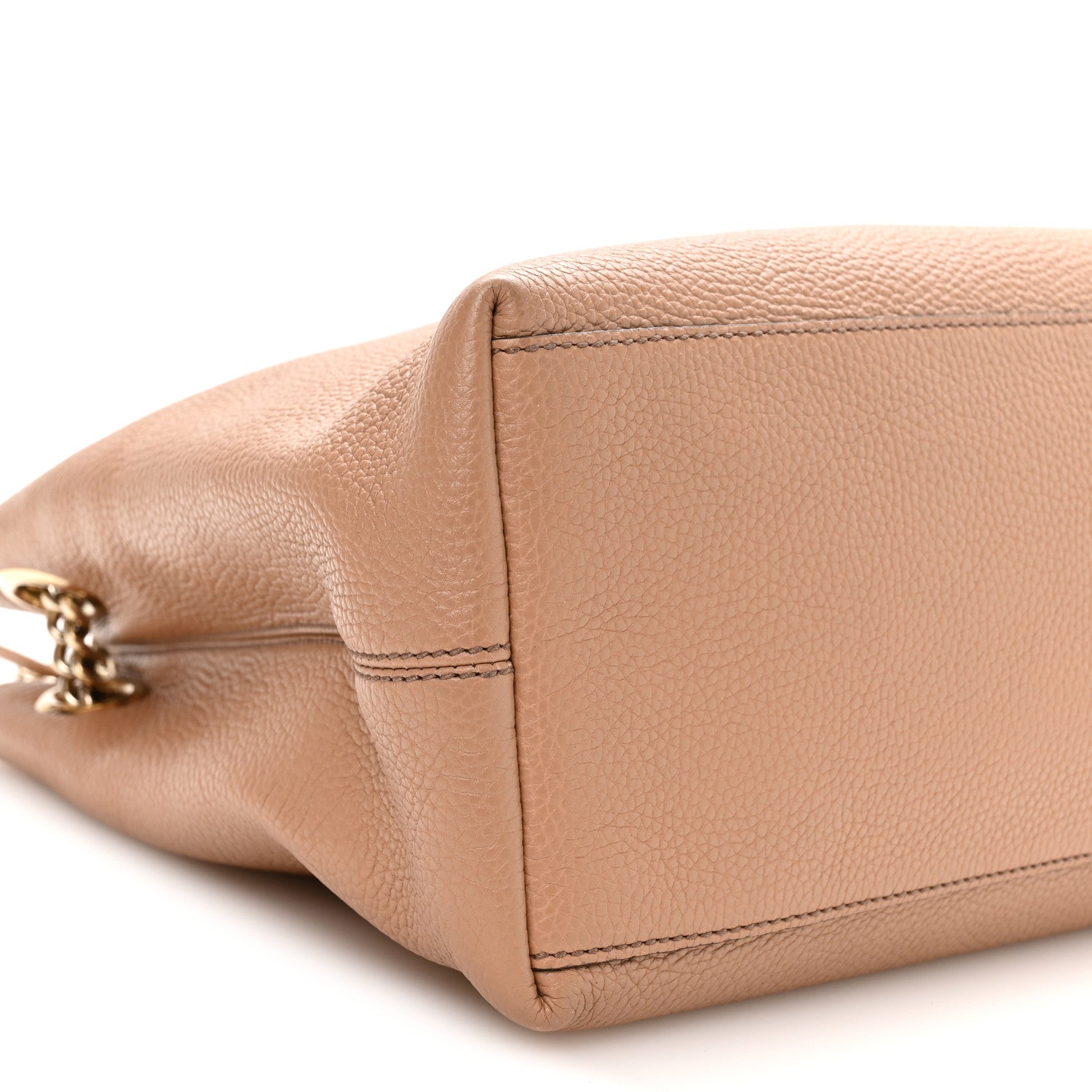 Gucci Pebbled Calfskin Medium Soho Chain Shoulder Bag Camelia 9 of 10