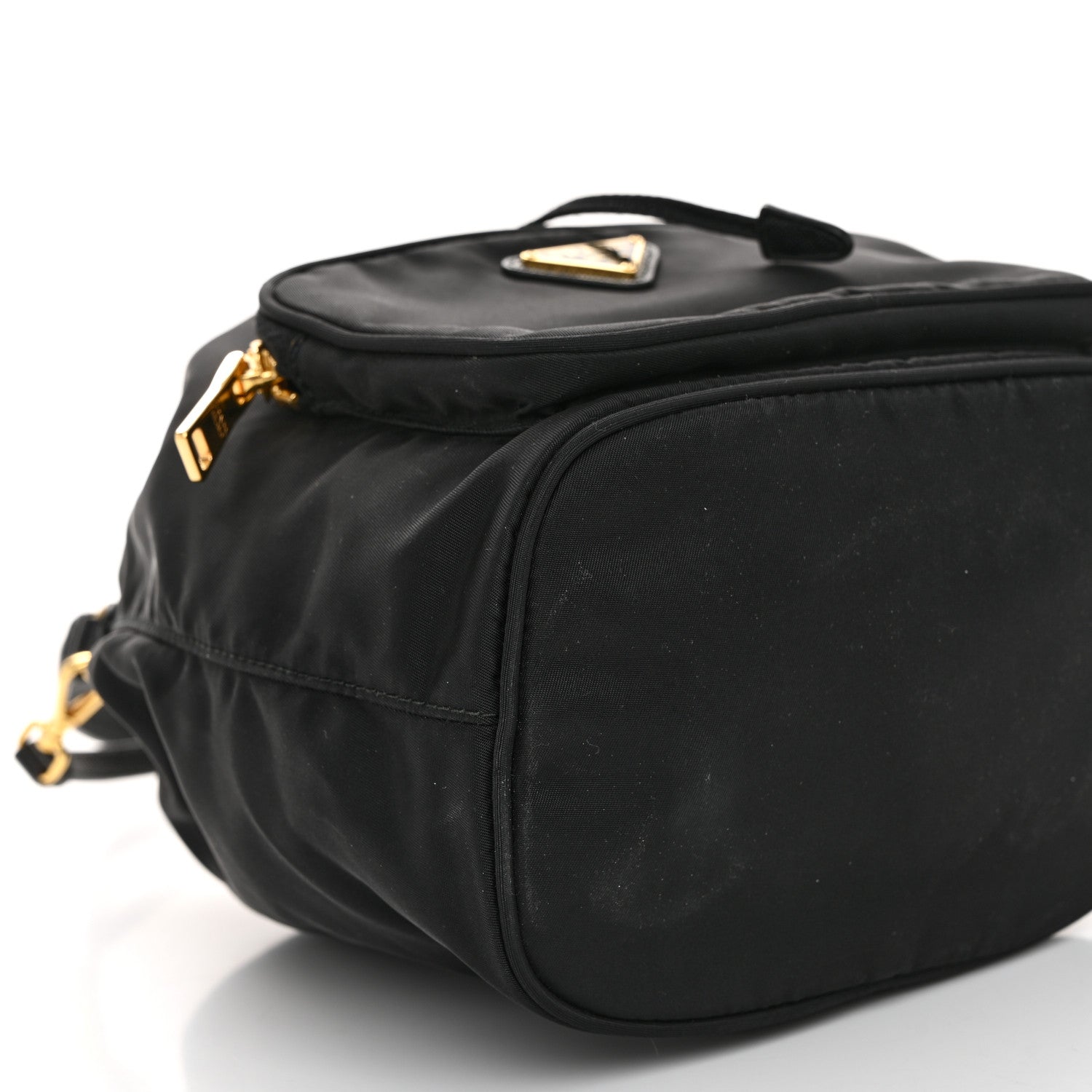 Prada Saffiano Tessuto Nylon Mini Bucket Crossbody Bag Black 8 of 11