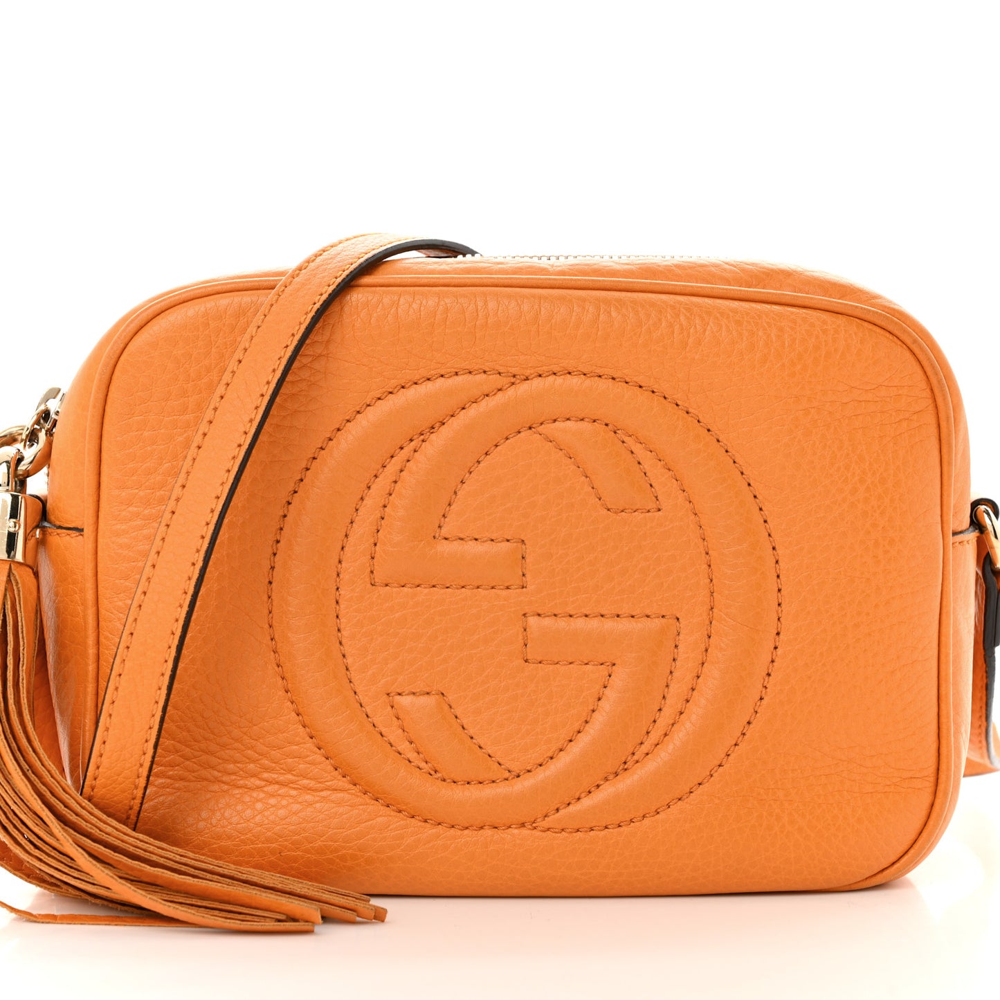 Pebbled Calfskin Small Soho Disco Bag Curcuma