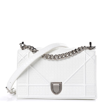 Christian Dior Patent Micro-Cannage Small Diorama Flap Bag White 1 of 10