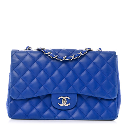 Chanel Lambskin Quilted Jumbo Single Flap Blue 1 of 17