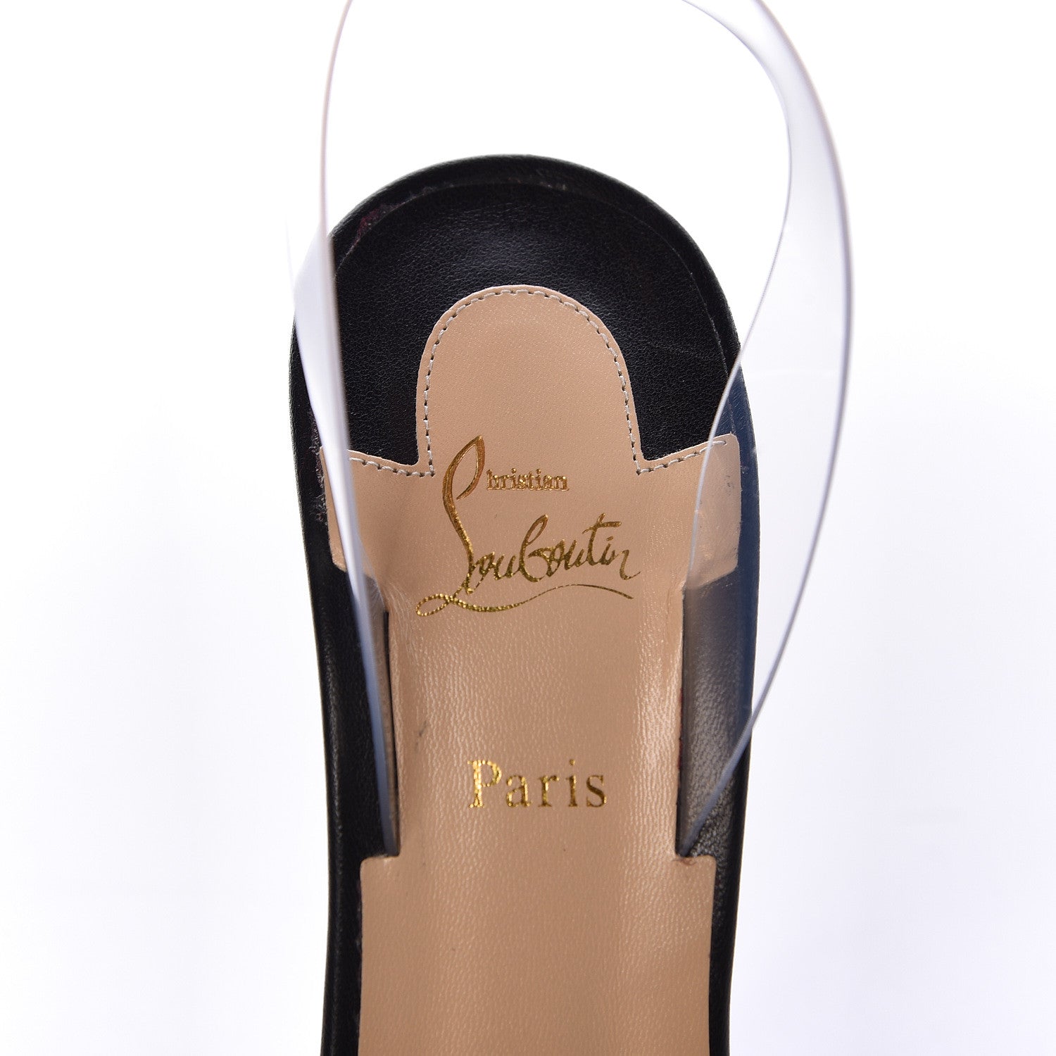Christian Louboutin Calfskin PVC Jonatina 100 Sandals 36.5 Black 10 of 10