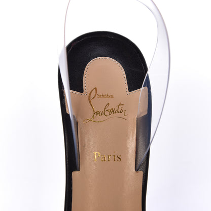 Christian Louboutin Calfskin PVC Jonatina 100 Sandals 36.5 Black 10 of 10