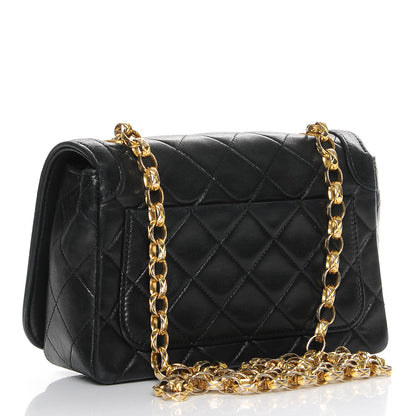 FASHIONPHILE CHANELLambskinQuiltedSmallSingleFlapBlack 3 of 9