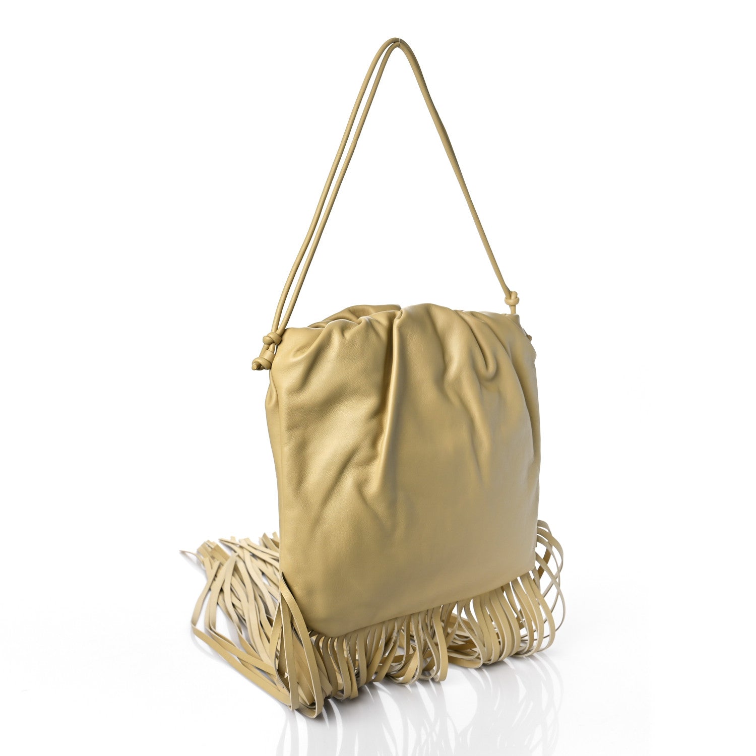 Bottega Veneta Nappa The Fringe Pouch Shoulder Bag Tapioca 1161664