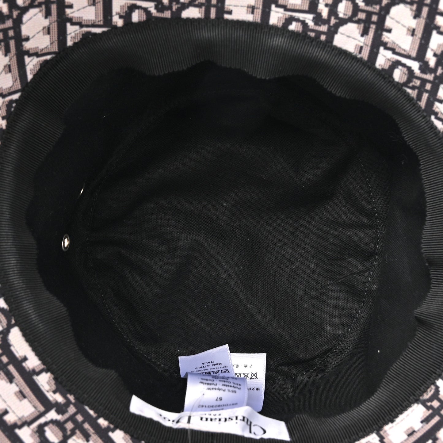 Cotton Large Brim Bucket Hat with Veil 57 Green Black