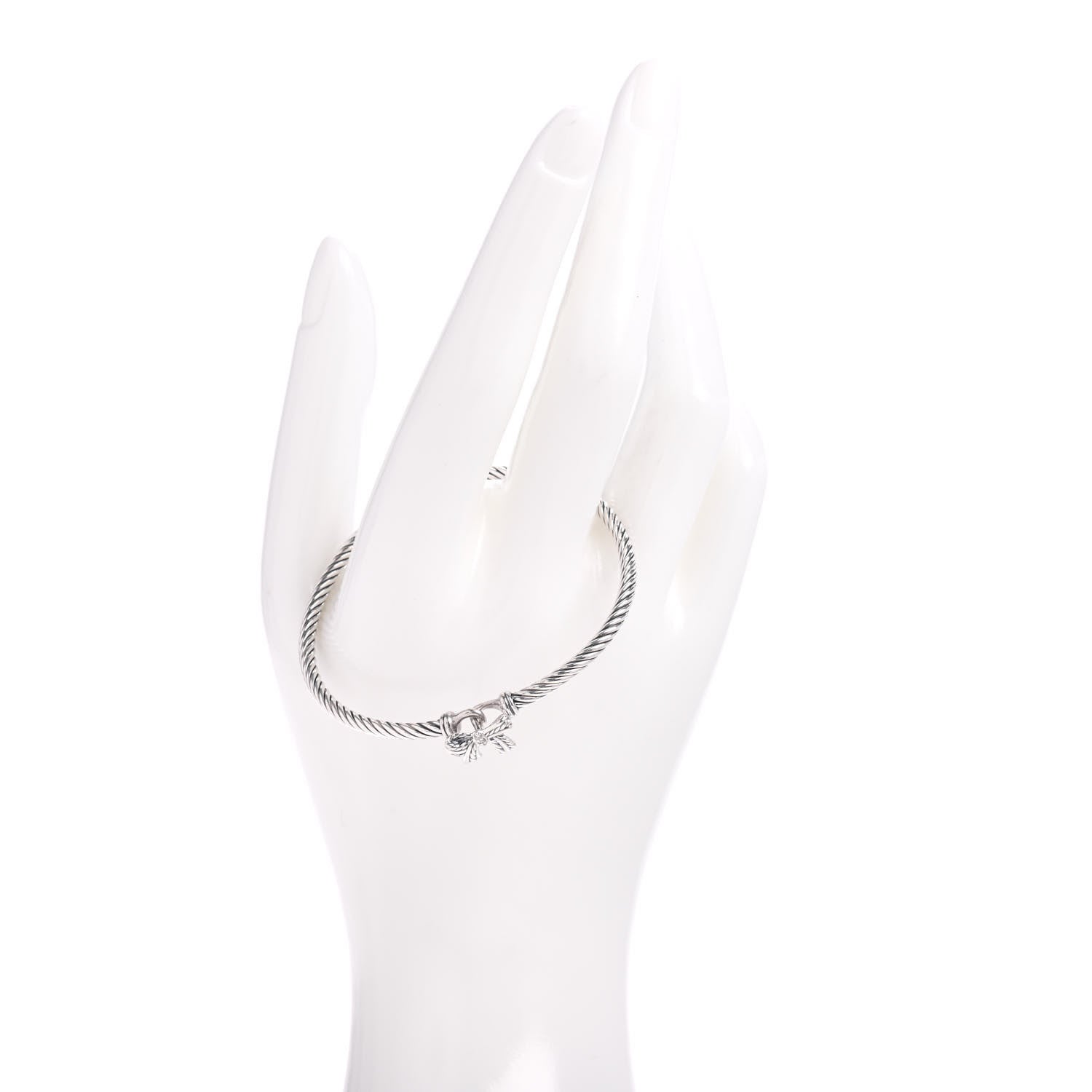 David Yurman Sterling Silver Diamond Bow Cable Collectibles Bracelet 2 of 4