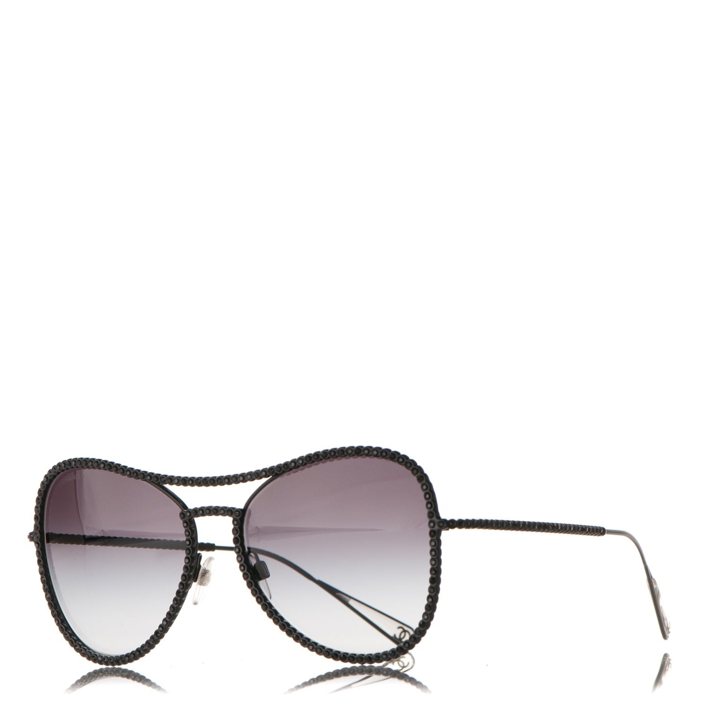 Crystal Aviator Sunglasses 71108 Black