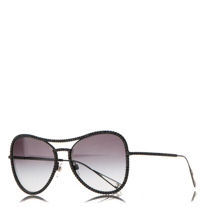 Chanel Crystal Aviator Sunglasses 71108 Black 1 of 10