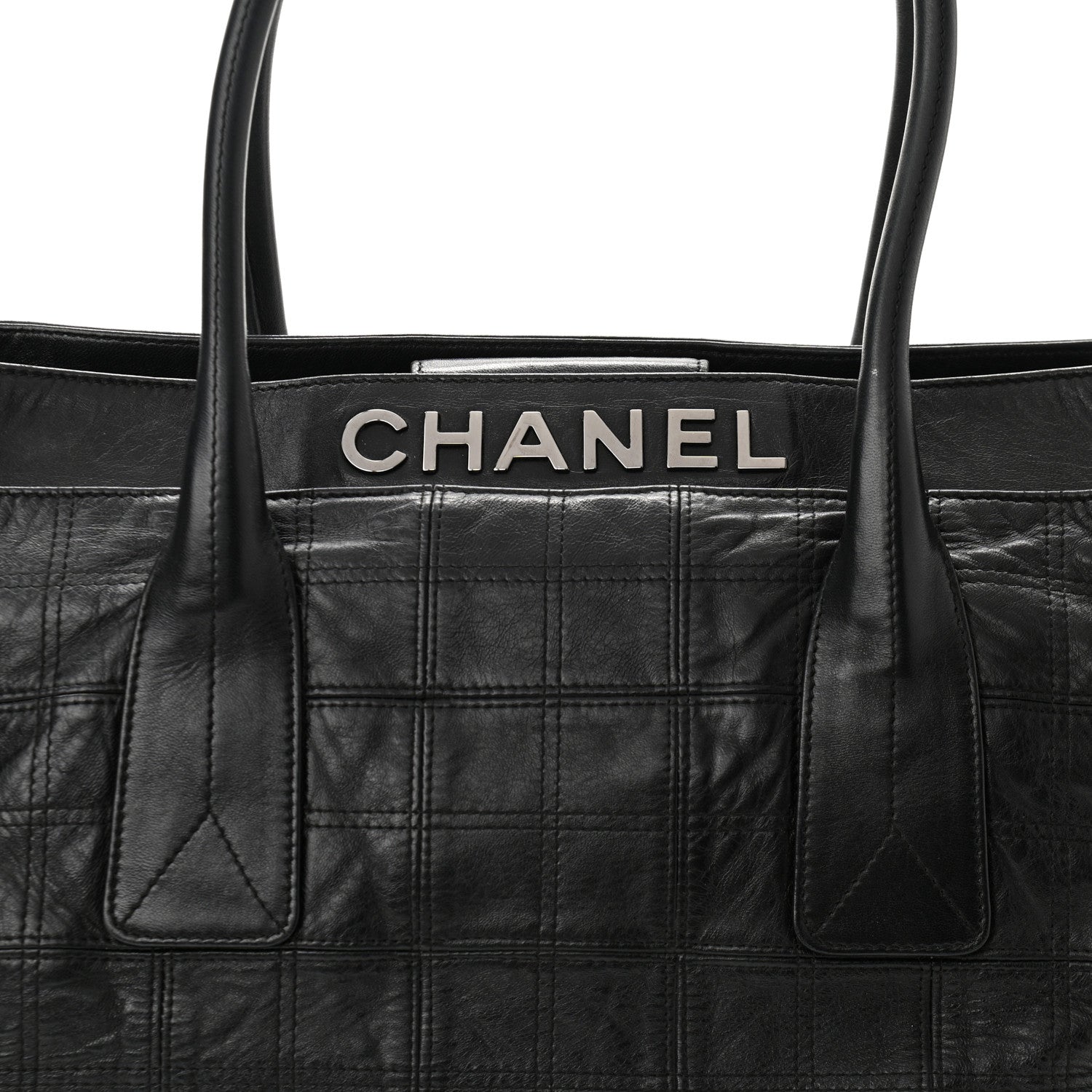 Chanel Lambskin Square Stitched Lax Large Tote Black 8 of 11