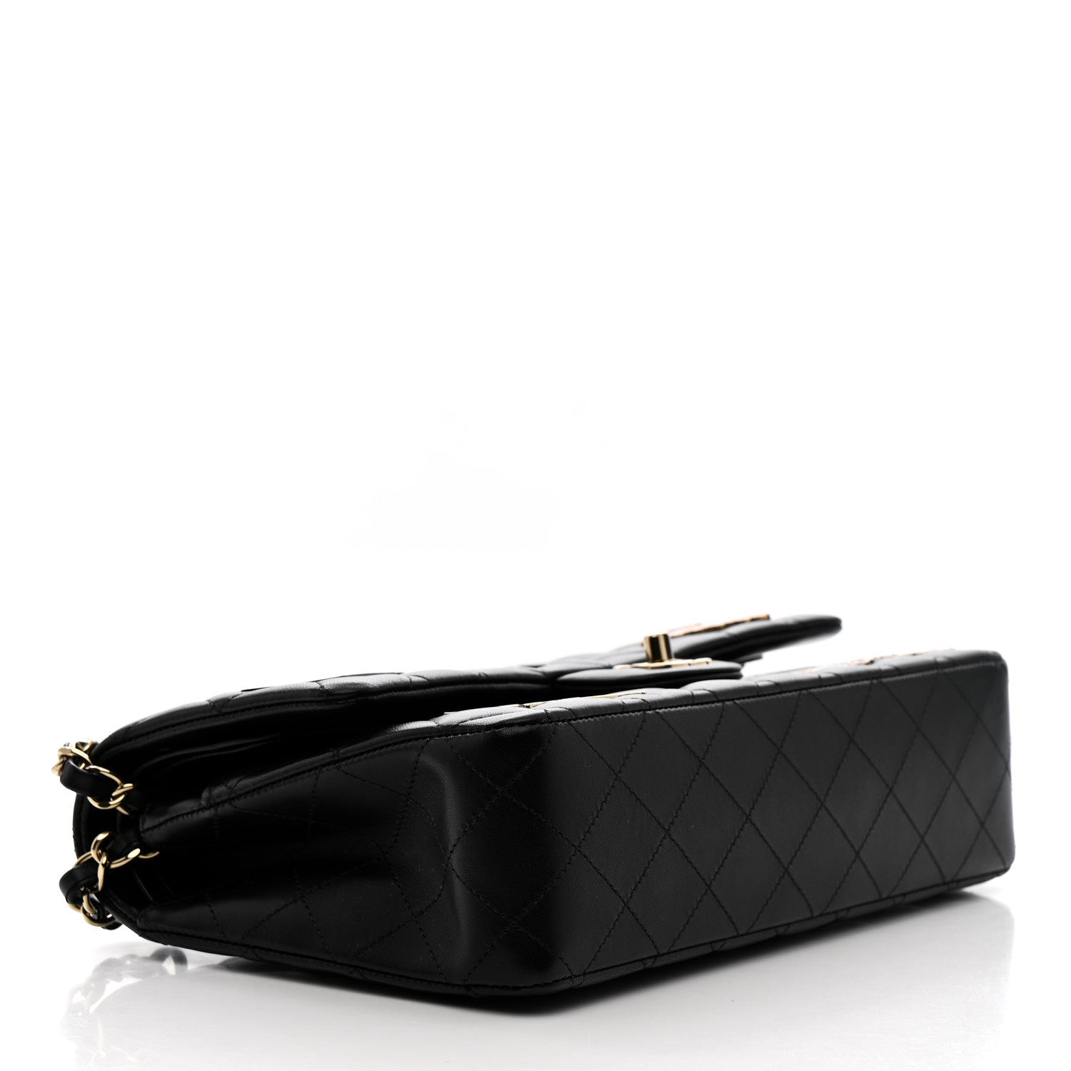 Chanel Lambskin Quilted Medium Hollywood Charms Double Flap Black 4 of 14