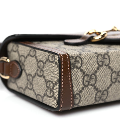 Gucci GG Supreme Monogram Mini Horsebit 1955 Shoulder Bag Beige Brown Sugar 9 of 10