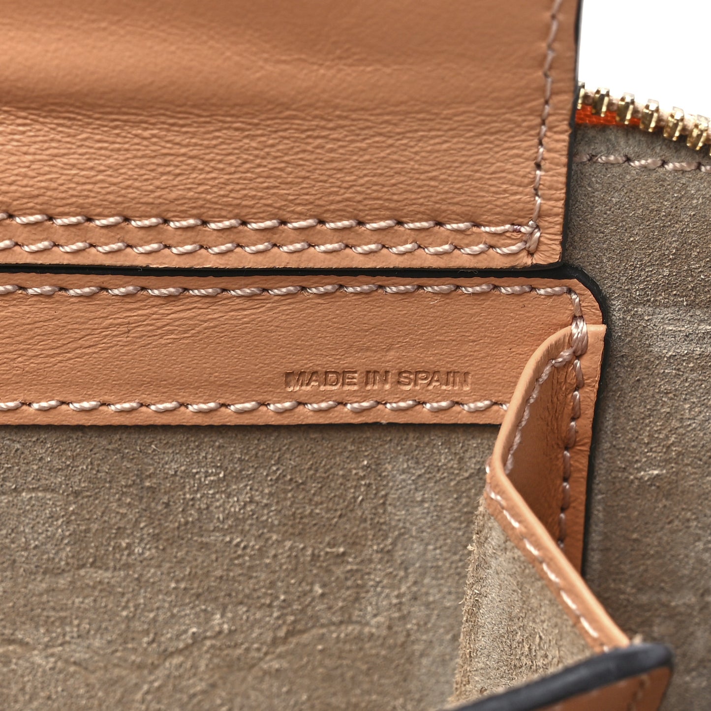 Calfskin Crocodile Embossed Mini C Vanity Bag Nut